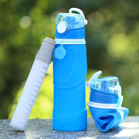 Insulated Filtered Water Bottle with Straw, Reusable, BPA Free Plastic