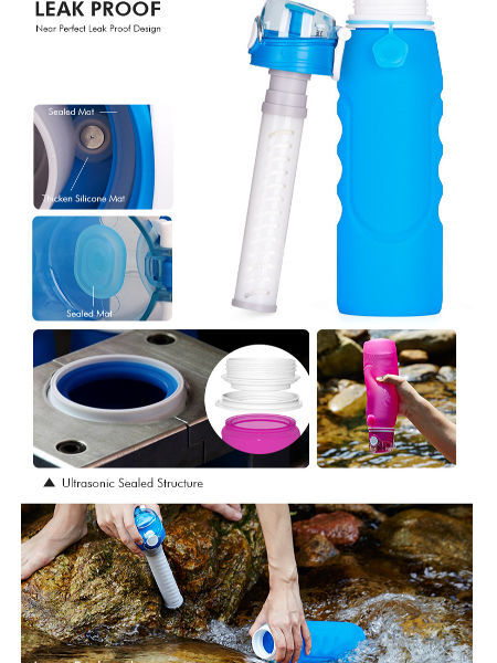 Filter Bottle Silicone Foldable Water Filter Bottle Hiking Supplier –  Shenzhen Kean Silicone Product Co.,Ltd.