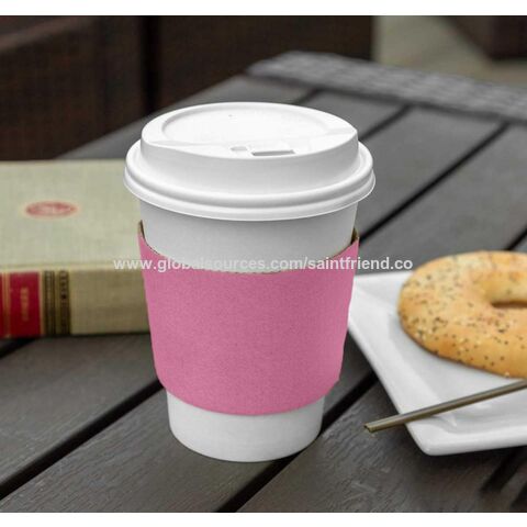1000 Pack - 16 oz. Disposable White Paper Coffee Tea Cups with Lids and  Sleeves