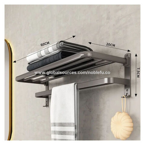 Luxury Towel Rack Wall Mounted Bathroom Accessories Set Ceramic Stainless  Steel Bath Hardware Sets Chrome Toilet Brush Holder - Price history &  Review, AliExpress Seller - HOTAAN China2 Store