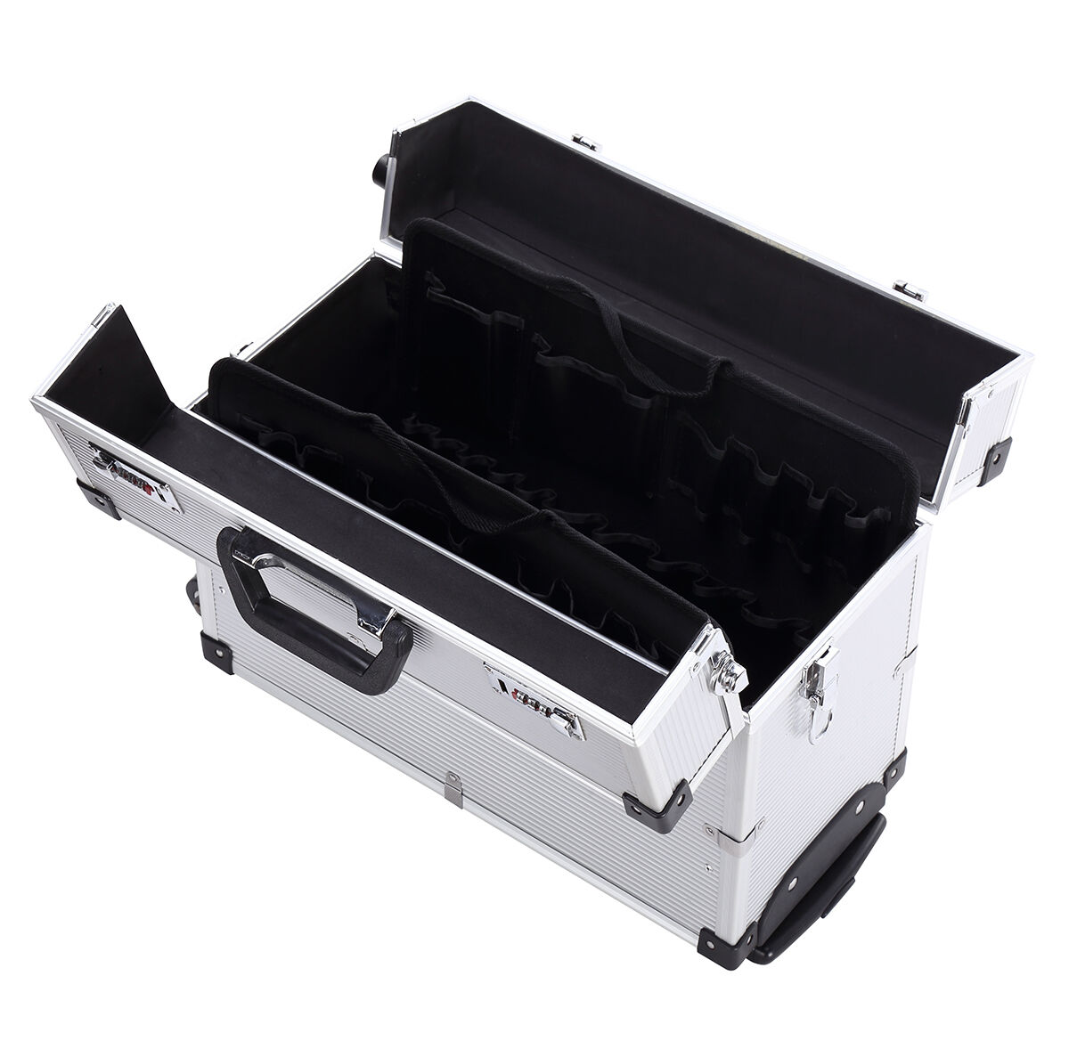 thumbnail image 2 of Black And Yellow Portable Tool Box With Secure Locks, Isolated On White Background. Organized 2 of 13