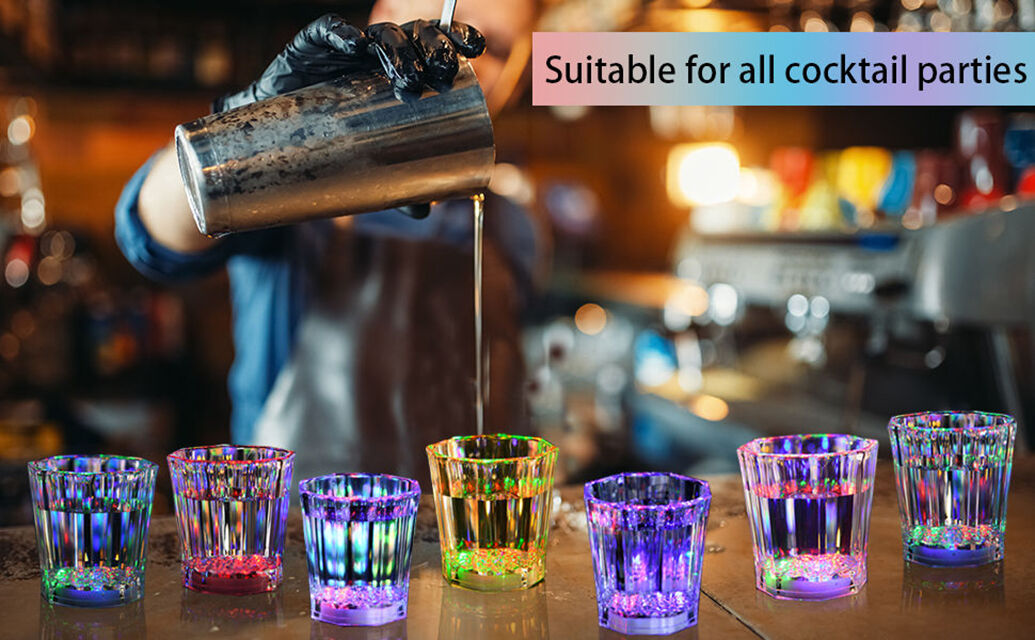 Esdabem Light Up Shot Glasses Set Of 24 Adults Shot Glasses Led Shot Glasse Glow In The Dark Party Shot Glass Party Cups Decorations For Birthday Wedding Bachelorette Parties - View #11