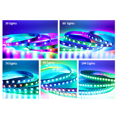 Digital Flexible DC5V Programmable RGB ws2812b LED Strip SMD5050 Magic  Dream Color