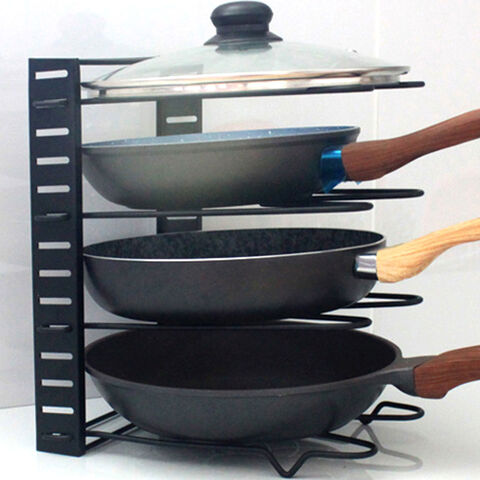 Heavy Duty Pan Organizer for Cast Iron Skillets, Griddles and Pots - H