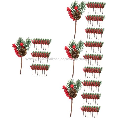 Artificial Christmas Floral Picks Assorted Holly Picks Stems Pine Branches  Picks Spray with Pinecones Holly Leaves for Floral Arrangement Wreath Winter  Holiday - China Berry Spray and Red Berry price