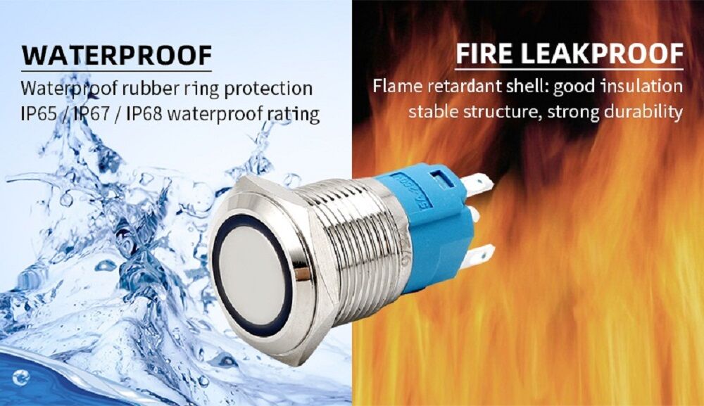 Buy Wholesale China 22mm Led Light Push Button Switch 12v Hazard Warning Light Switches Self