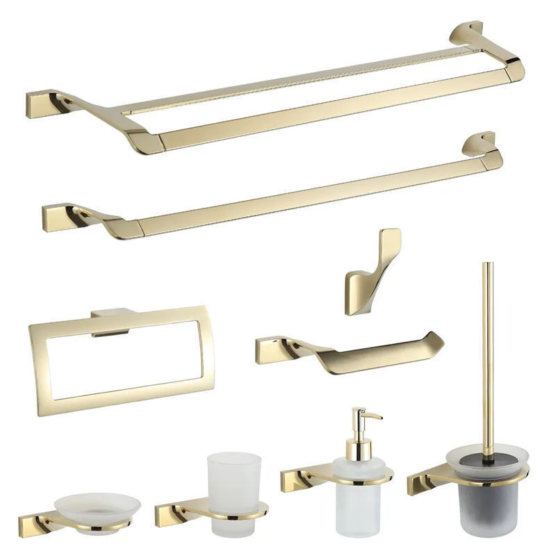 Buy Wholesale China Copper Bathroom Design Brass Wall Mounted Black Gold Bathroom  Accessories Set & Wall Mounted Bathroom Accessories at USD 1