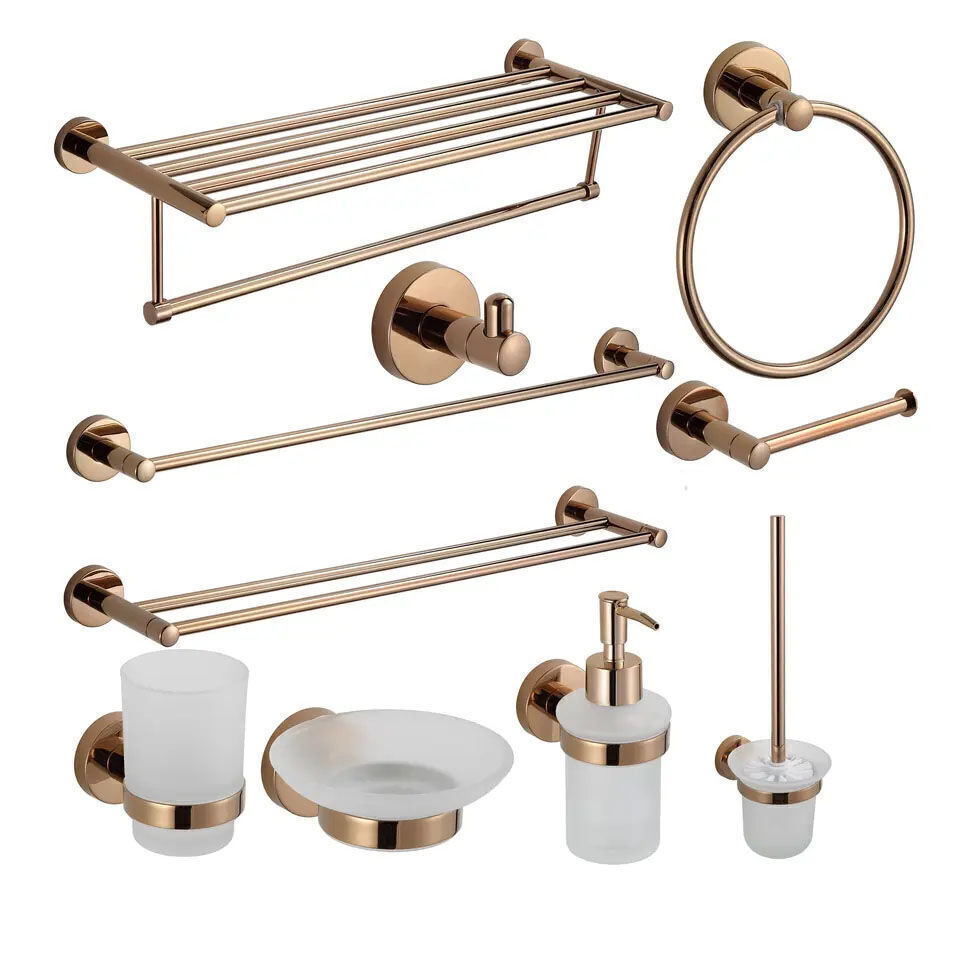 Buy Wholesale China Copper Bathroom Design Brass Wall Mounted Black Gold Bathroom  Accessories Set & Wall Mounted Bathroom Accessories at USD 1