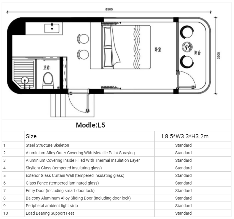 Buy Wholesale China Luxury Modern Prefabricated Mobile Space Capsule