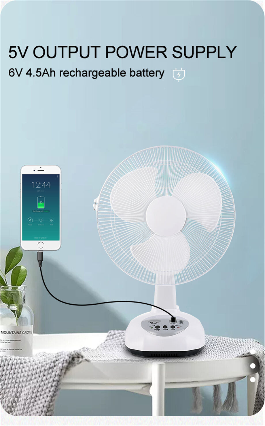 Buy Wholesale China Usb Port Mobile Charger Table Fan 12 Inch Ac And Dc