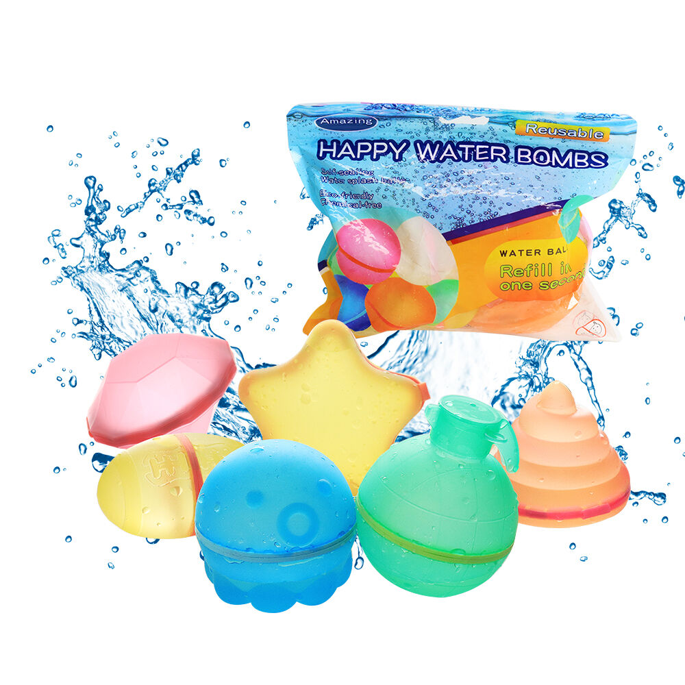 Ballons d'eau Réutilisables, 12 Pièces Balles à Eau Réutilisables, Ballon  d'eau en Silicone Auto, Ballons d'eau Color, Jouet d'eau Bombe à Eau