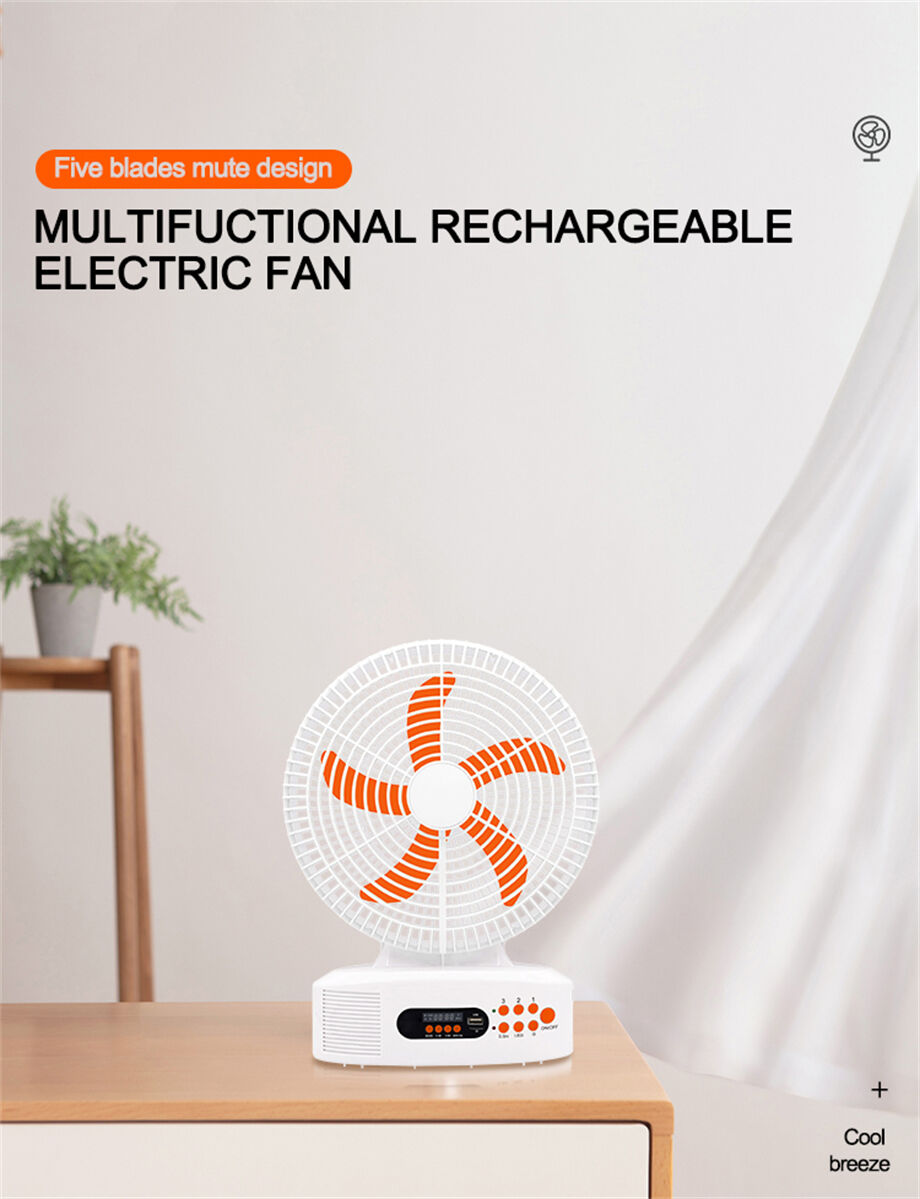 Buy Wholesale China 12 Inch Solar Fan 5 Blades Rechargeable Table