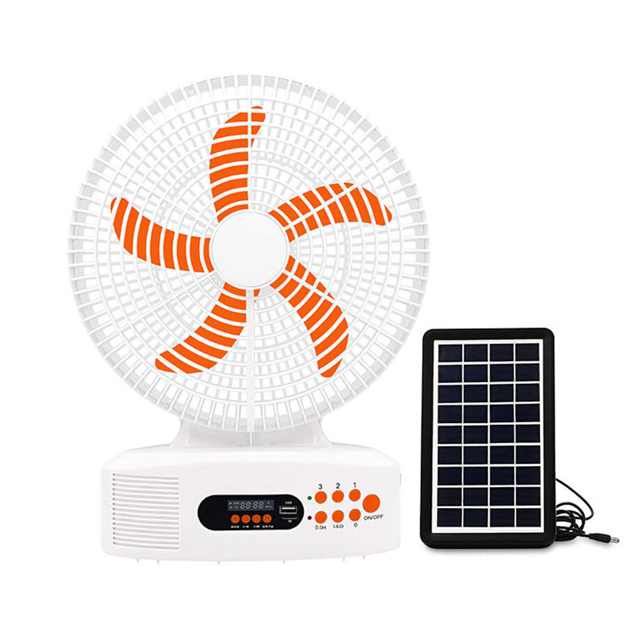 Buy Wholesale China 12 Inch Solar Fan 5 Blades Rechargeable Table