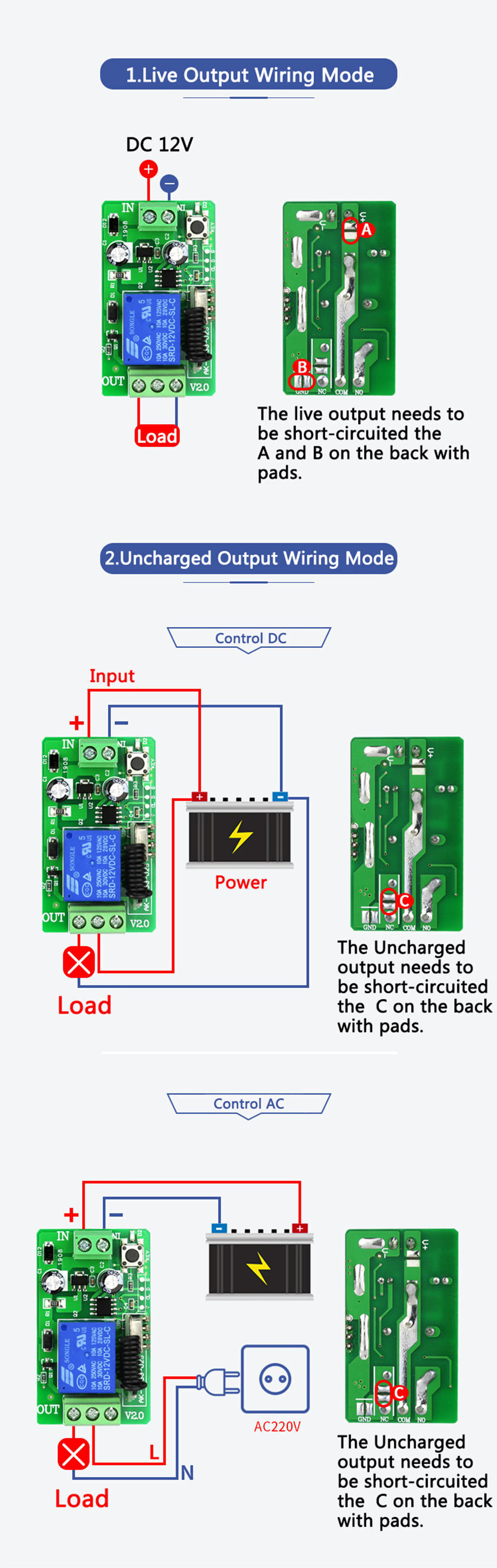 Switch Controller R Lconnect Rf Wireless Remote Controller Switch Dc12v 1 Ch Motor Lighting Control ...