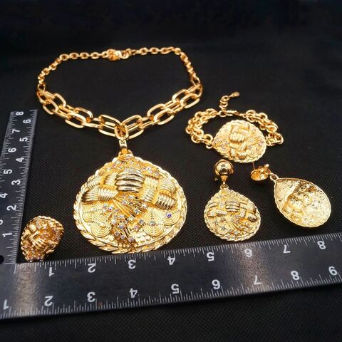 Ladies Italian gold jewelry set cheapest for sale