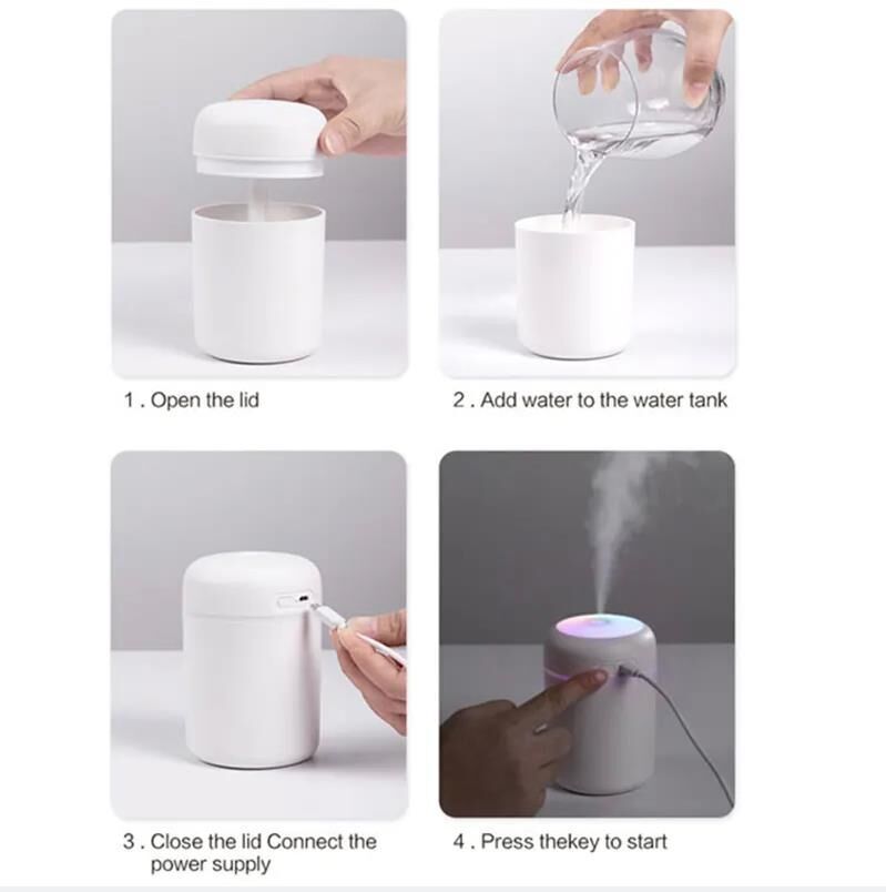 H2O-Mini humidificateur d'air portable USB, diffuseur d'arômes, brume  fraîche