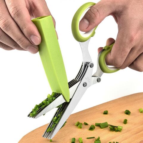 Herb Scissors Set, Multipurpose 5 Blade Kitchen Shears with Safety
