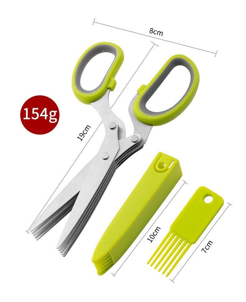 Buy Wholesale China Herb Scissors, Multipurpose 5 Blade Kitchen Herb Shears  Herb Cutter With Safety Cover And Cleaning Comb For Chopping Basil Chive &  Kitchen at USD 0.9