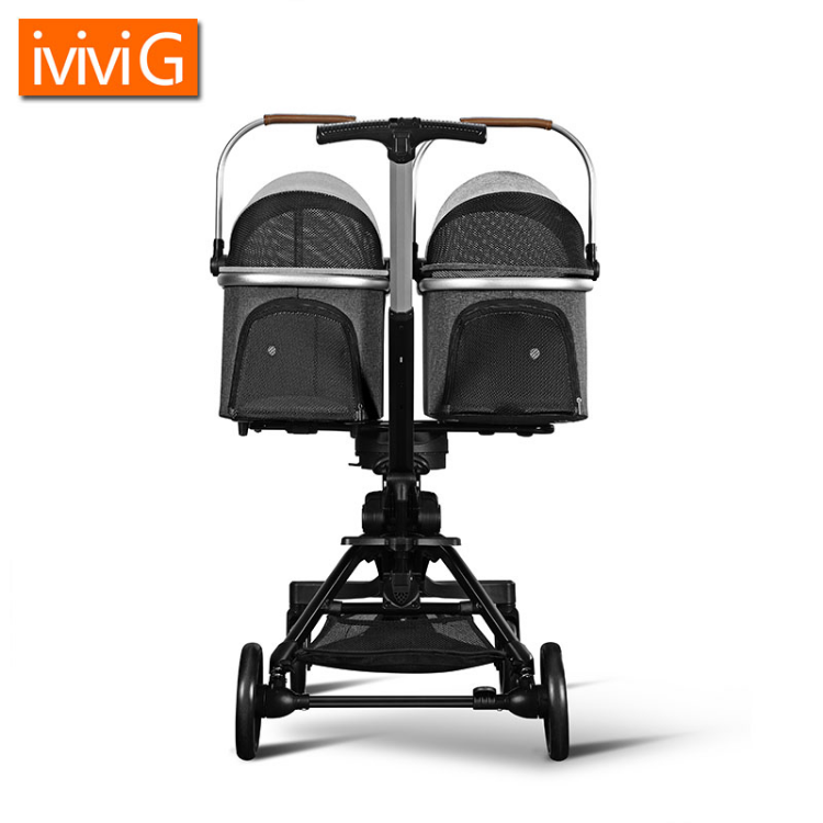 Small Twin Pet Stroller U801t Environment-friendly Detachable Double Pet  Cart Luxury Foldable Pet Strollers, Small