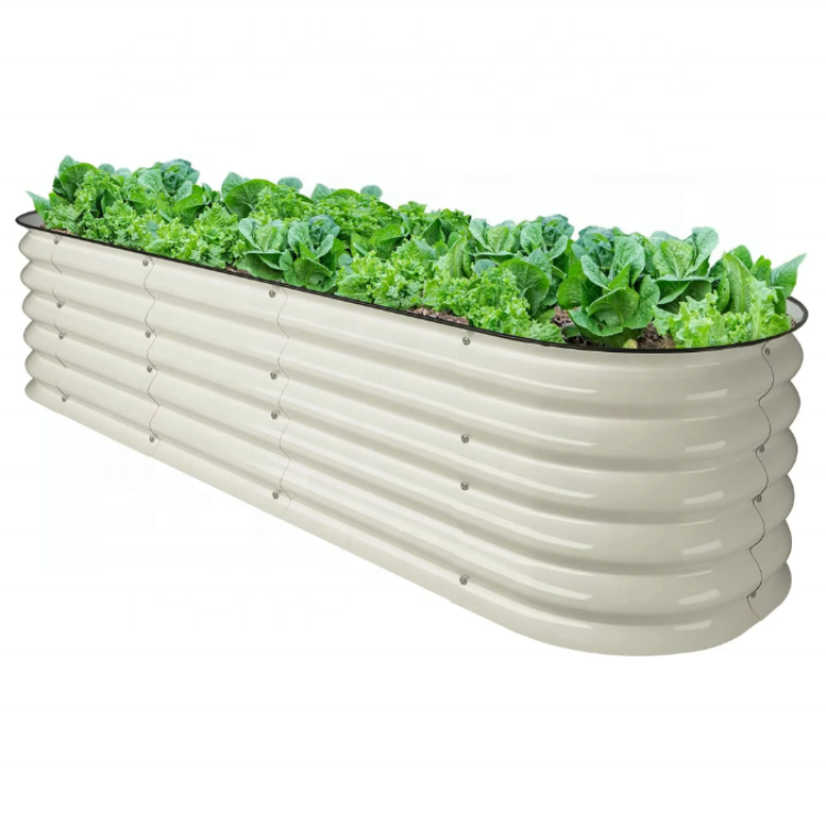 thumbnail image 2 of Rakukiri Raised Galvanized Metal Garden Bed – Large 5ft Planter Box For Vegetables, Flowers, Herbs 2 of 5