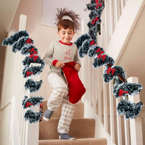 Red And White Twisted Tinsel Garland