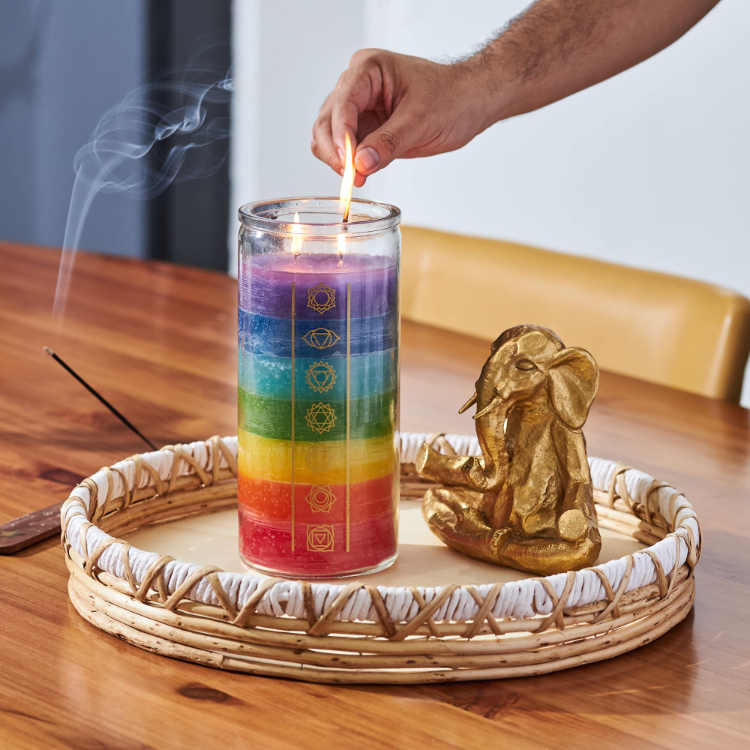 Customized 7days Church Blessing Ceremony Rainbow Spiritual Candle