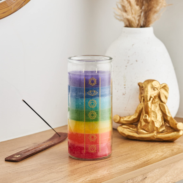 Customized 7days Church Blessing Ceremony Rainbow Spiritual Candle