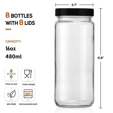 8 Pcs Bottle Drink Containers For Fridge Juice Containers Lids Fridge  Portable Drink Caps Travel Smoothie