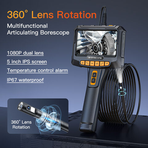 360° Articulating Borescope 4 Way Endoscope Inspection Camera for