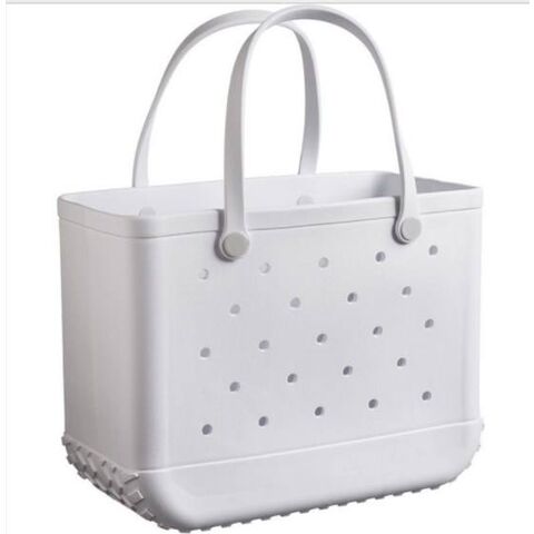 Plastic tote bags with holes sale