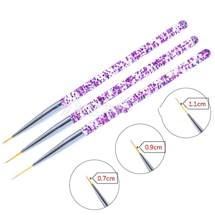 Buy Wholesale China 3 Pcs/set Acrylic French Stripe Nail Art Liner Brush  Set 3d Tips Manicure Ultra-thin Line Drawing Pen Uv Gel Brushes Painting & Nail  Art Liner at USD 0.4