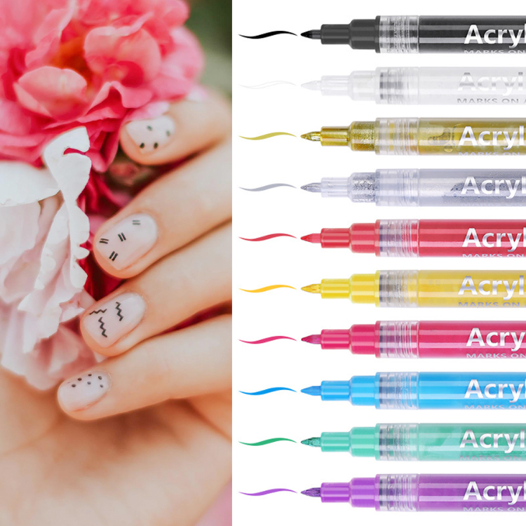 4 Colors Nail Art Graffiti Pen,Waterproof Drawing Painting Liner Brush,  Gold Silver Black White DIY DIY Flower Abstract Lines Detail Nail Art  Decoration Manicure Tools