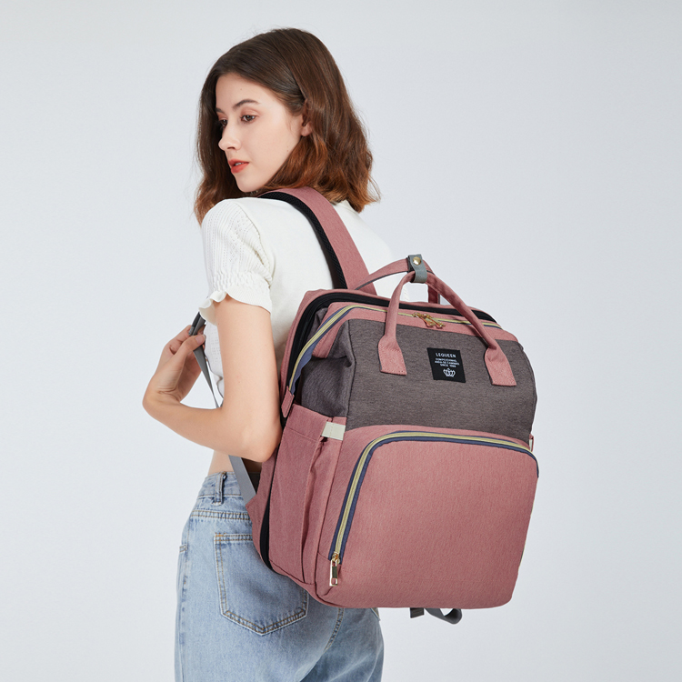 Mami Backpack Waterproof Travel Mami Diaper Bag Backpack Foldable Baby Bed Mommy ...