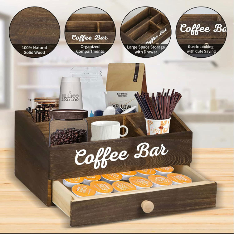 Buy Wholesale China Wooden Coffee Bar Accessories Storage Bin