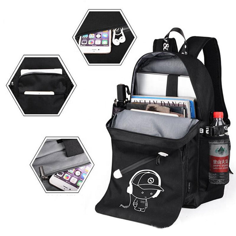 Lumin Backpack Fashion Luminous School Backpack Shoulder Day Pack Anti Theft Laptop ...