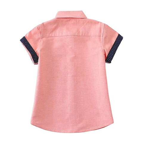 Camisa De Manga Corta Para Niños 100% Algodón - Colores Sólidos, Bolsillo, Casual Verano
