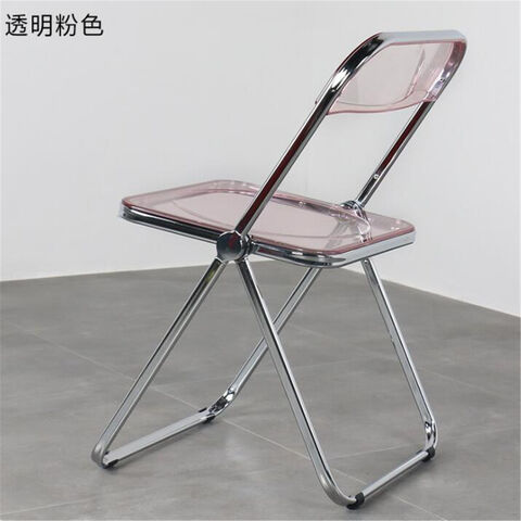Chaise pliante transparente et chromée 47,5x49,5x76,5cm par 4 - RETIF