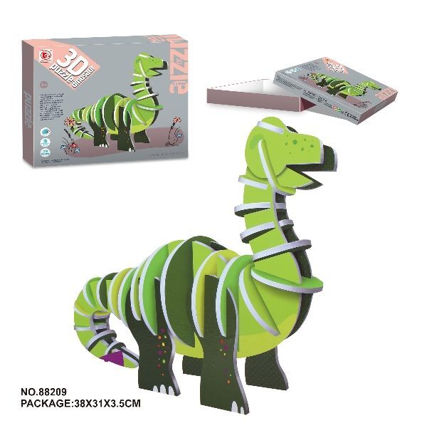 18pcs/set Puzzle Design Game, Creative 3D Dinosaur Shaped Interactive Game  For Kids