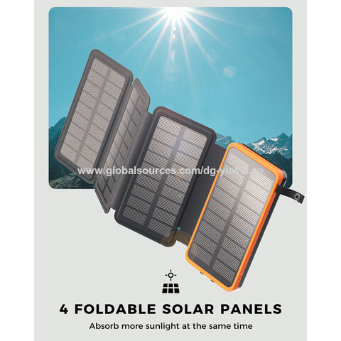 Paquete de 2 cargadores de teléfono celular con energía solar 10,000 mAh  batería impermeable Bakcup para acampar