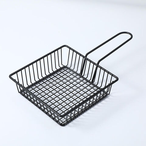 Stainless Steel Deep Fry Basket Rectangle Wire Mesh Strainer with Long  Handle Frying Cooking Tool Food Presentation Tableware