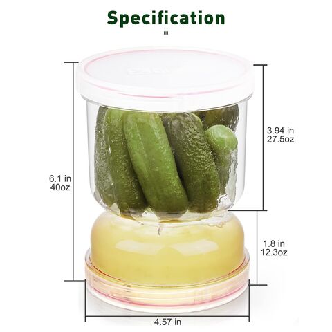 Reusable Pickle Container with Strainer Airtight Flip Stainless