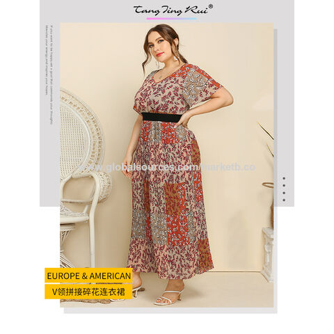 Buy Wholesale China Hot Sale Half Sleeve Woman Summer Casual Long Lady  Elegant Maxi Dress Ladies Women Plus Size Floral Dress & Women's Dress at  USD 12.35