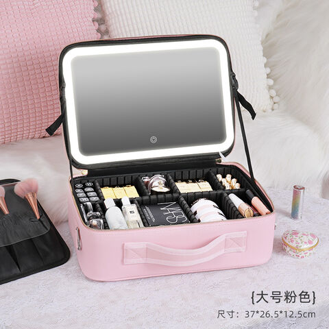 Cosmetic Case Lights Mirror, Travel Makeup Case Led Mirror