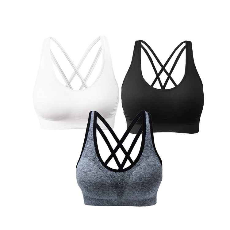 Running Girl Sports Bra For Women, Criss-cross Back Padded Strappy Sports  Bras Medium Support Yoga Bra With Removable Cups - Sports Bras - AliExpress