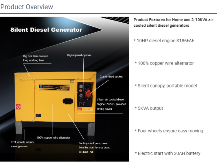 Excalibur 12kw New Type Portable Generator S12000ds Diesel Generator ...