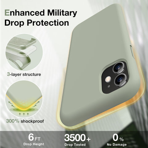 Funda de Silicona Líquida Antigolpes de Alta Calidad para iPhone 11 6.1" con Microfibra Suave - Verde Patina