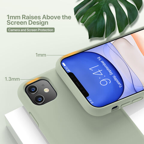 Funda de Silicona Líquida Antigolpes de Alta Calidad para iPhone 11 6.1" con Microfibra Suave - Verde Patina