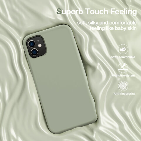 Funda de Silicona Líquida Antigolpes de Alta Calidad para iPhone 11 6.1" con Microfibra Suave - Verde Patina