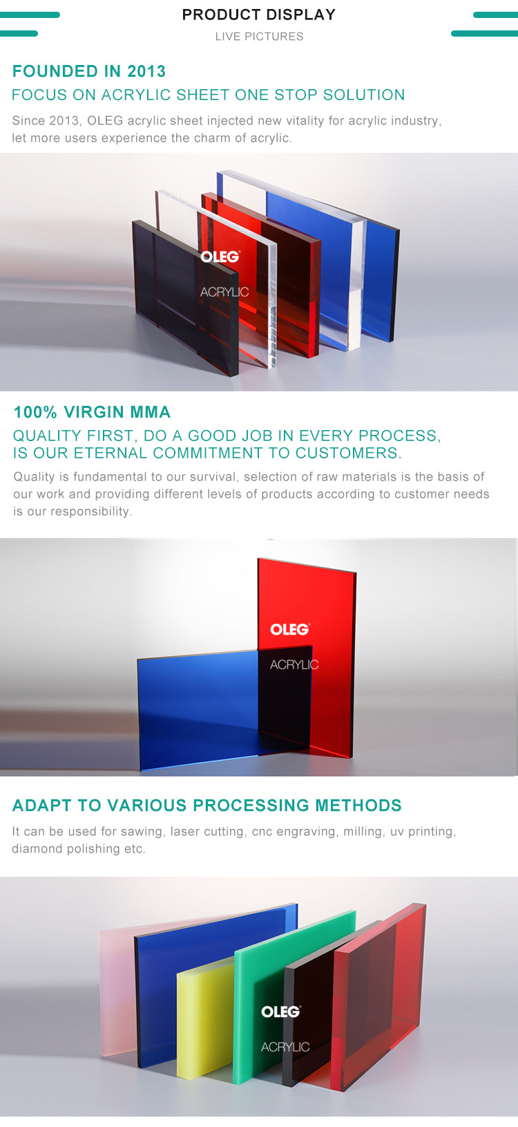 Buy Wholesale China Oleg 3mm Cast Acrylic Sheets Supplier Plastic Plexiglass Colors Sublimation