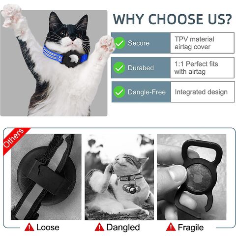 Collar, collar integrado para gatos, collar reflectante GPS para